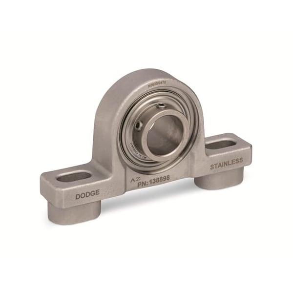 P2BSO-SCFS-010L-SHFS, Two-Bolt Pillow Block, Non-Expansion, SS, 0.625" Bore Dia.